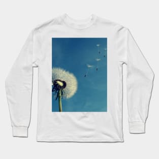 Aesthetic Flowers Retro Stylish Otaku Vaporwave Dandelion Eboy or E-boy and girl gifts Long Sleeve T-Shirt